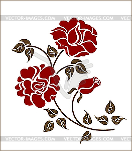 Red roses on the white - vector clip art