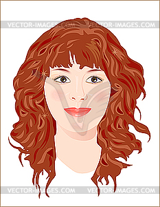 Ginger girl - vector EPS clipart