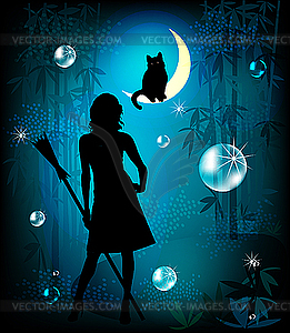 Magic night - vector image