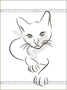 Эскиз кошки - векторный клипарт / векторное изображение