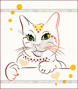 Fashionable cat - vector clip art