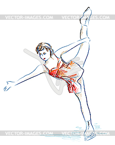 Ladies figure skating - vector image