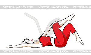 Girl doing shaping exercise - vector image