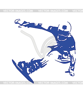 Silhouette of jumping snowboarder - vector clip art