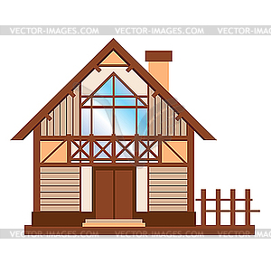 Wooden house - vector image