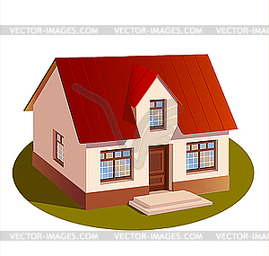 3D-модель загородного дома - стоковый векторный клипарт
