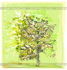 Green natural card with tree - vector clipart