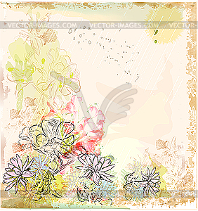 Flower card - vector clip art