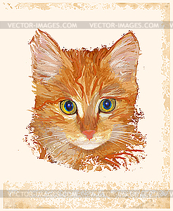 Ginger cat - vector clipart