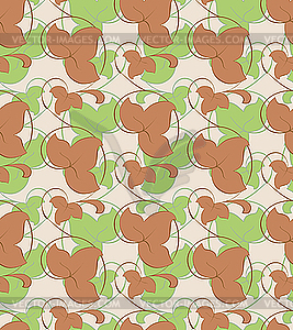 Seamless background of leaves - vector clipart