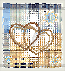 Valentine`s card with hearts - vector clip art