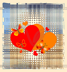 Valentine's card with hearts - vector clipart