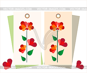 Tag with flower - royalty-free vector image