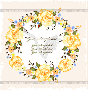 Wreath of roses - royalty-free vector image