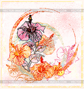 Grunge flower design - vector clipart / vector image