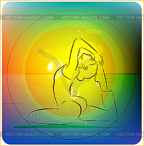 Yoga practice - vector clipart