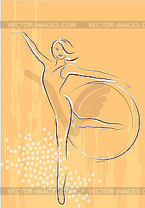 Girl with gymnastic hoops - vector EPS clipart