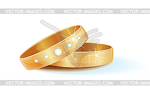 Gold wedding rings - vector image