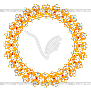 Gold necklace with diamonds - vector image