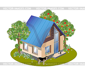 Model of three dimensions house - vector image