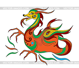 Забавный китайский дракон - векторный дизайн