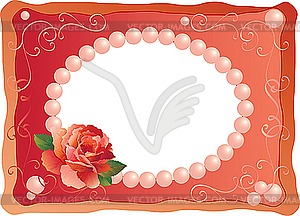 Frame with rose - vector image