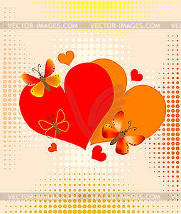 Valentine's card with hearts - vector clip art