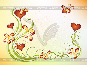 Flower valentines day design - color vector clipart