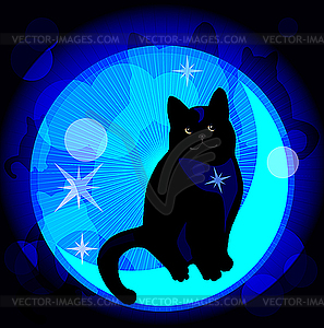 Dreaming cat - vector clipart