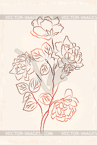 Sketch of rose - vector clipart / vector image