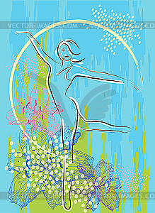 Dancing girl - vector clip art