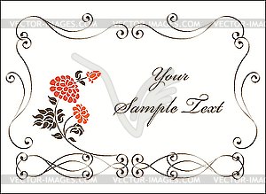 Retro frame with roses. - vector clip art