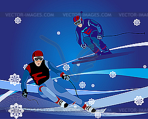 Лыжный кросс-иллюстрации - векторное изображение клипарта
