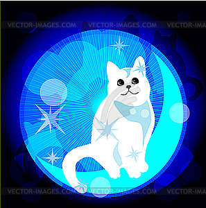 Dreaming cat - vector clip art