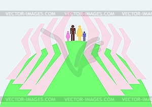 Семья главное на земле - векторный эскиз