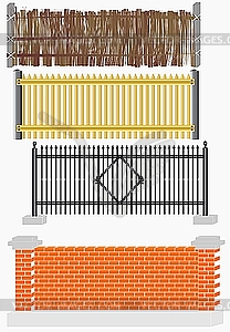 Fence versions - vector clipart