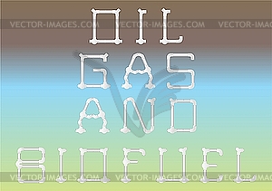 Inscription from pipes  - vector clipart