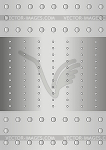 Metal sheet with rivet  - royalty-free vector clipart