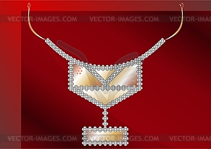 Necklaces Platinum ball - vector clipart