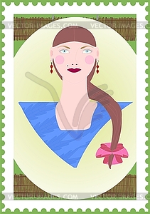 Portrait of girl - vector clip art