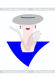 Lady in hat - vector clip art