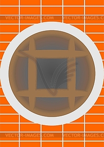 The window in the basement of the building  - color vector clipart