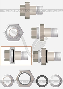 Разборка американских трубных соединений - клипарт в векторе / векторное изображение