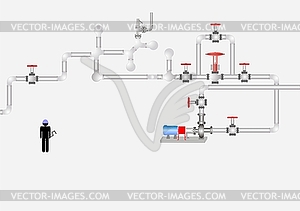 The scheme drawing, the pipeline - vector clipart