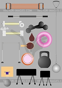 Спортивный инвентарь - векторизованное изображение клипарта
