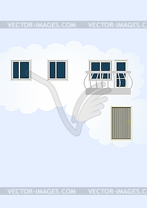 Abstraction, a home in the cloud  - vector clipart