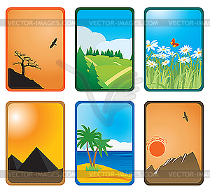 Nature cards - vector clipart / vector image