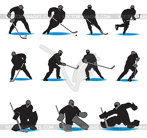 Hockey Silhouettes - vector clipart / vector image