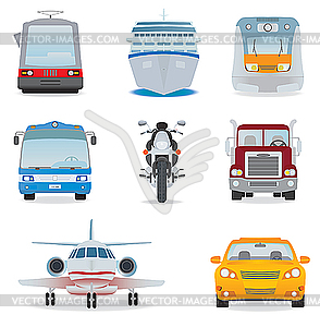 Transport set - color vector clipart