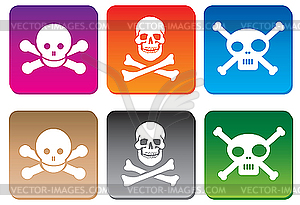 Danger icons with skulls - vector image